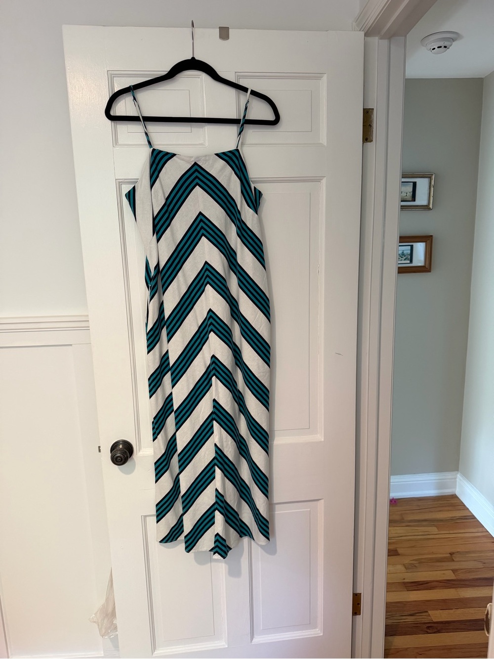 Banana Republic Teal Chevron Spaghetti-Strap Maxi Dress